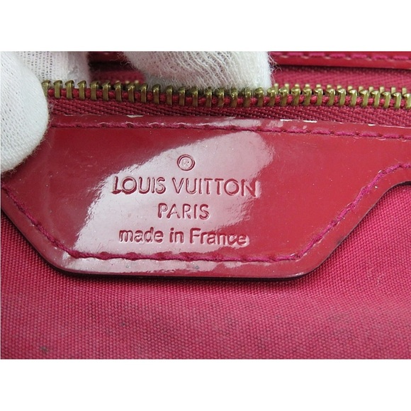 Louis Vuitton Glossy Red Tote with Brown Handles - Picture 11 of 14